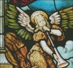 Church Window: Angel with Horn (image for) Church Window: Angel with Horn